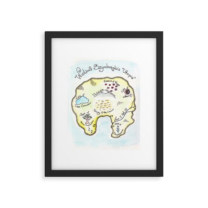 WisÃÂawa Szymborska's "Utopia" (Map by Maria Popova) Framed Art Print Gallery Image 1