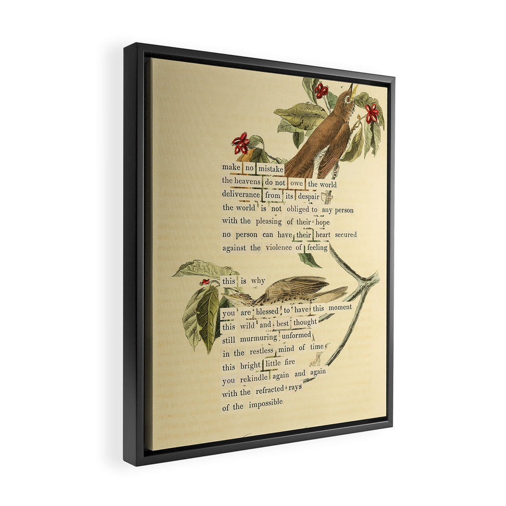 Wood Thrush Divination from # An Almanac of Birds # Divinations for Uncertain Days Art Print Framed Canvas Print Gallery Image 2