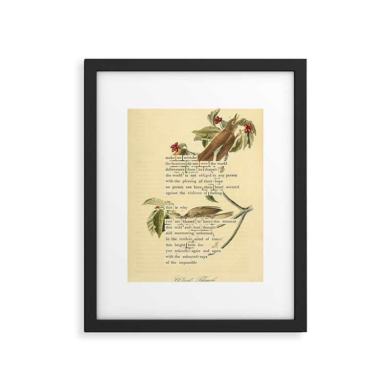 Wood Thrush Divination from # An Almanac of Birds # Divinations for Uncertain Days Art Print Framed Art Print Gallery Image 5