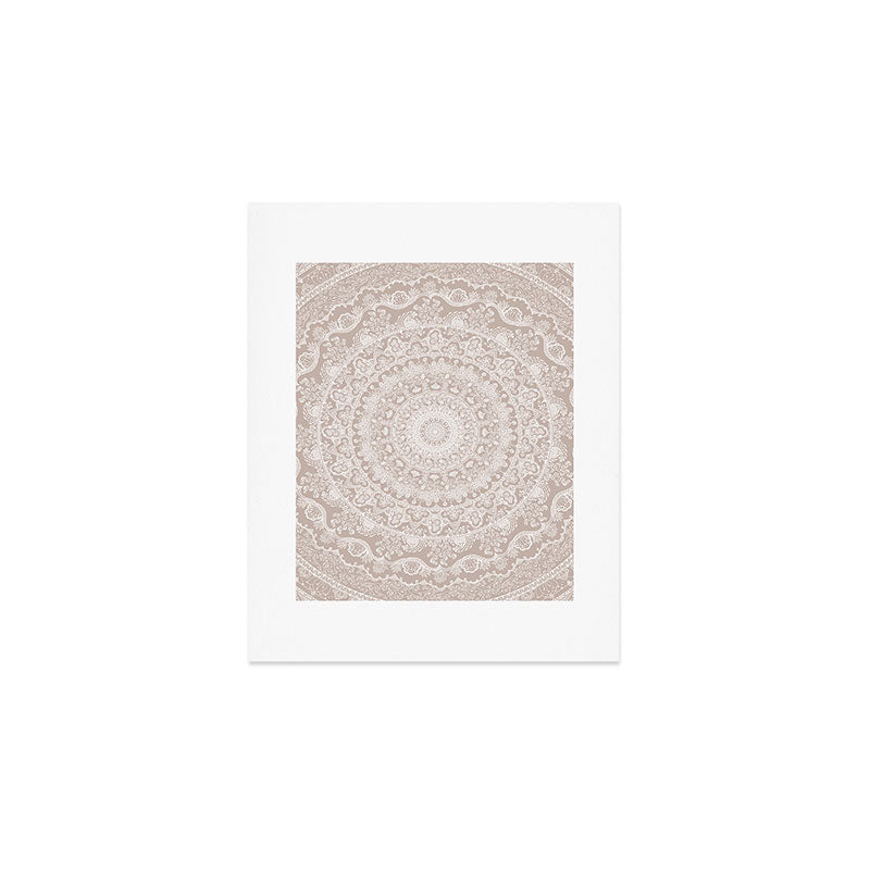 Floral dreams mandala taupe Art Print Gallery Image 1
