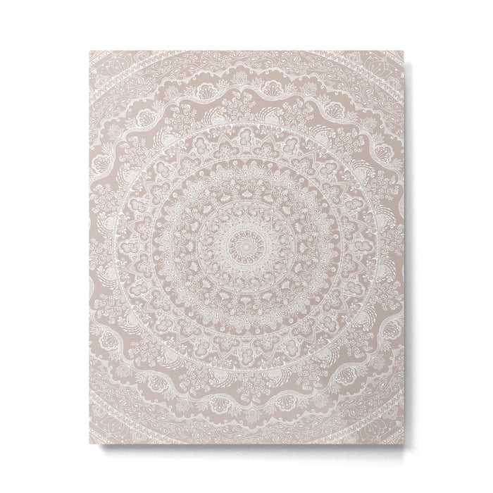 Floral dreams mandala taupe Metal Print Gallery Image 1