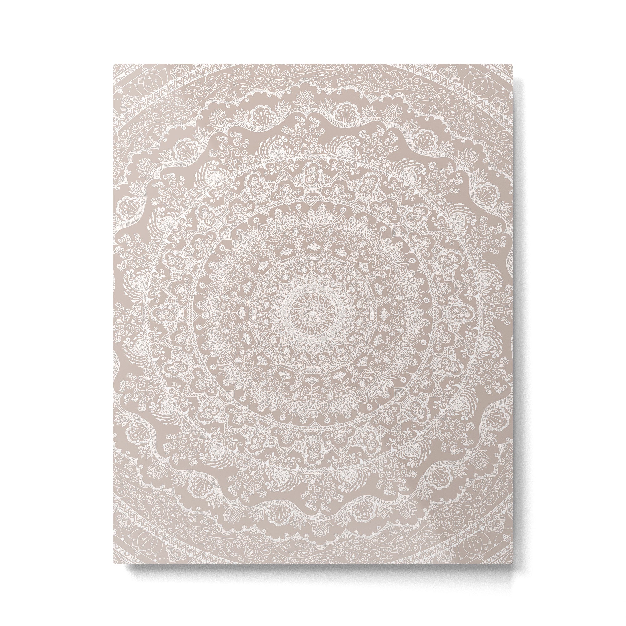 Floral dreams mandala taupe Metal Print Gallery Image 6
