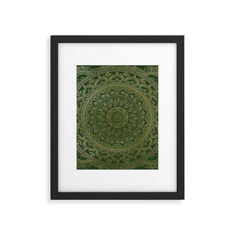 Mandala Royal - Green and Gold Framed Art Print Gallery Image 6