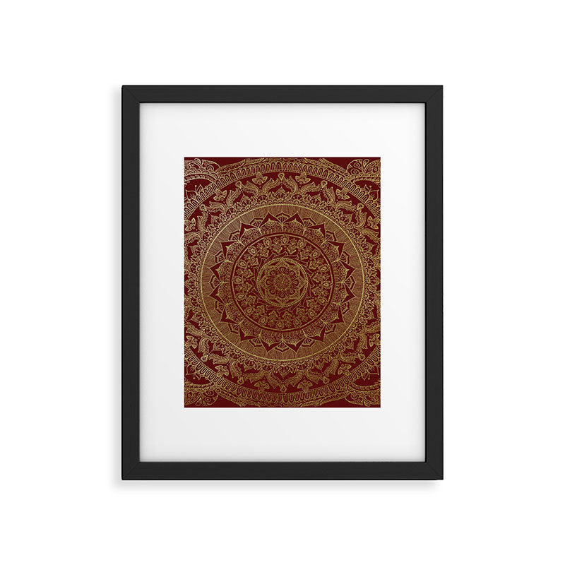 Mandala Royal - Red and Gold Framed Art Print Gallery Image 6