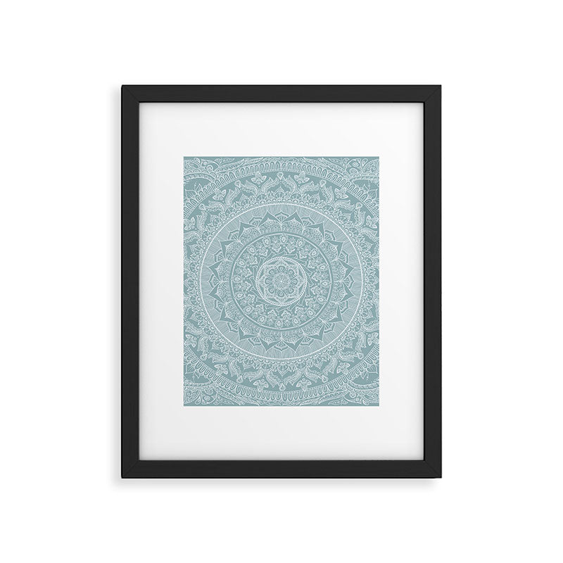 Mandala - Soft turquoise Framed Art Print Gallery Image 6