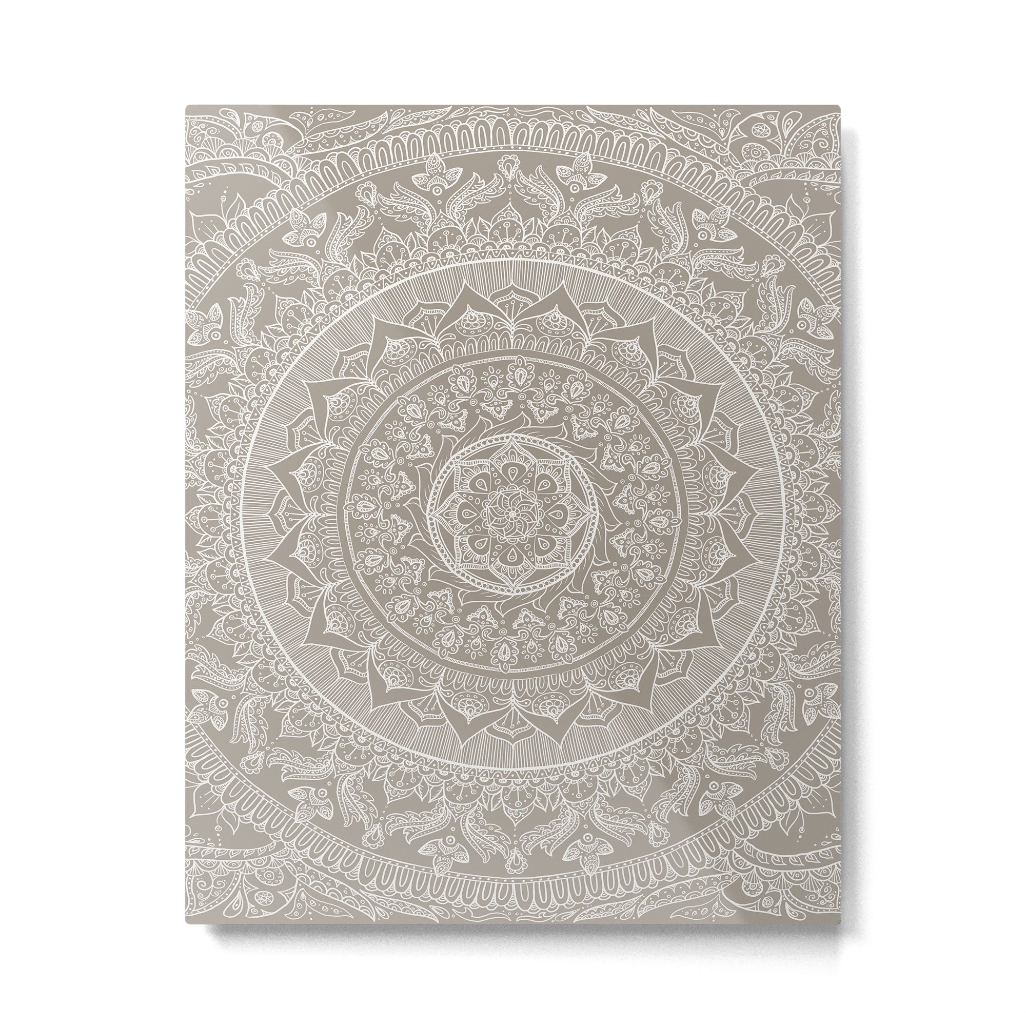 Mandala - Taupe Metal Print Gallery Image 6