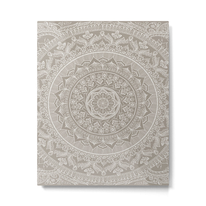 Mandala - Taupe Metal Print Gallery Image 1