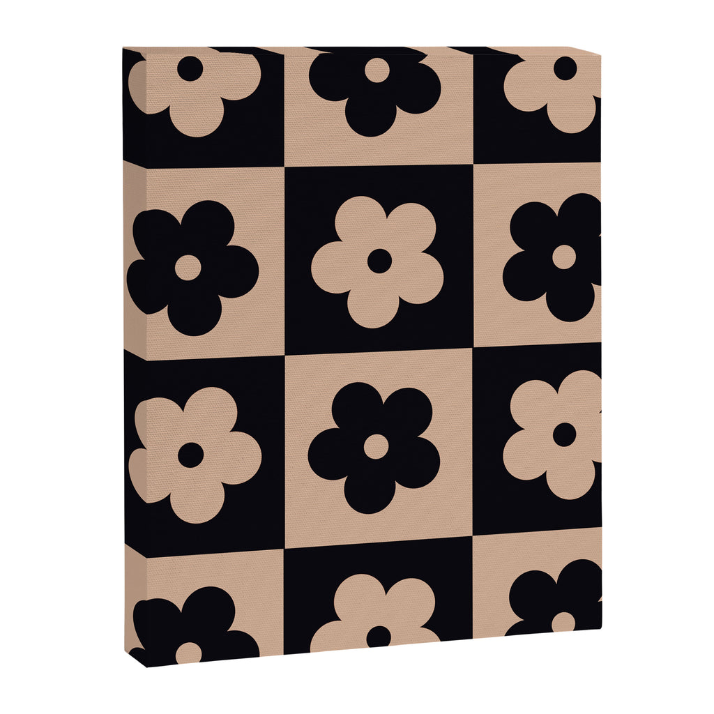Bloom Check Tan Canvas Print Gallery Image 8
