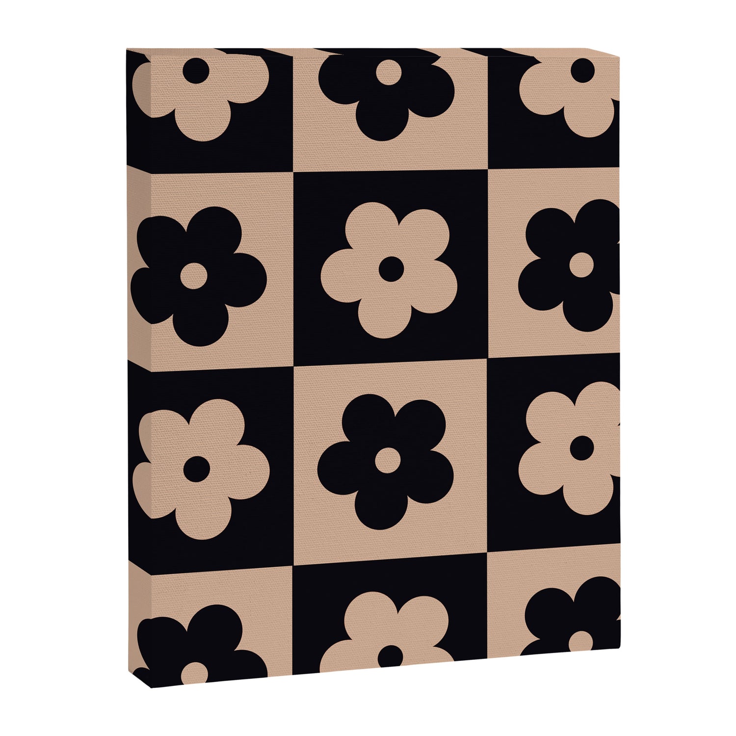Bloom Check Tan Canvas Print Gallery Image 8