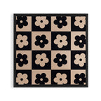 Bloom Check Tan Framed Canvas Print Gallery Image 3