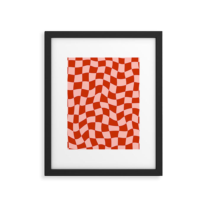 Play Checkers Blush Framed Art Print Gallery Image 1