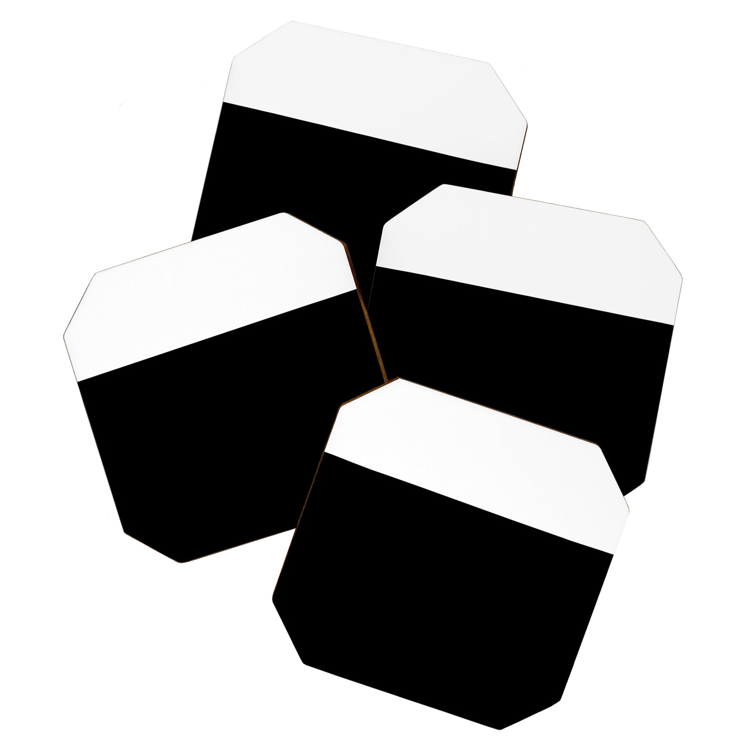 Color Block-Black and White Coaster Gallery Image 1