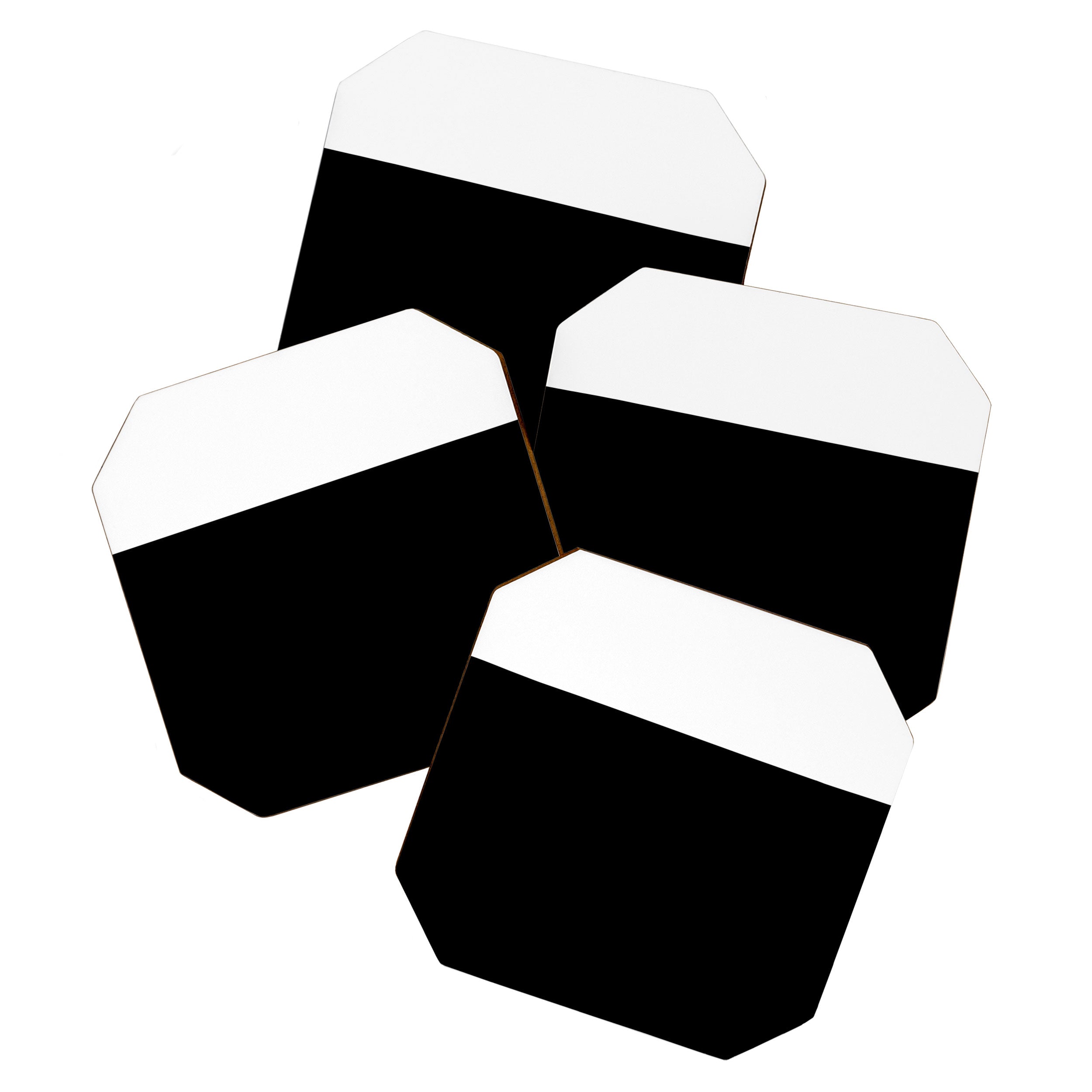 Color Block-Black and White Coaster Gallery Image 1