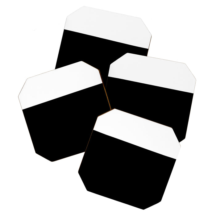 Color Block-Black and White Coaster Gallery Image 1