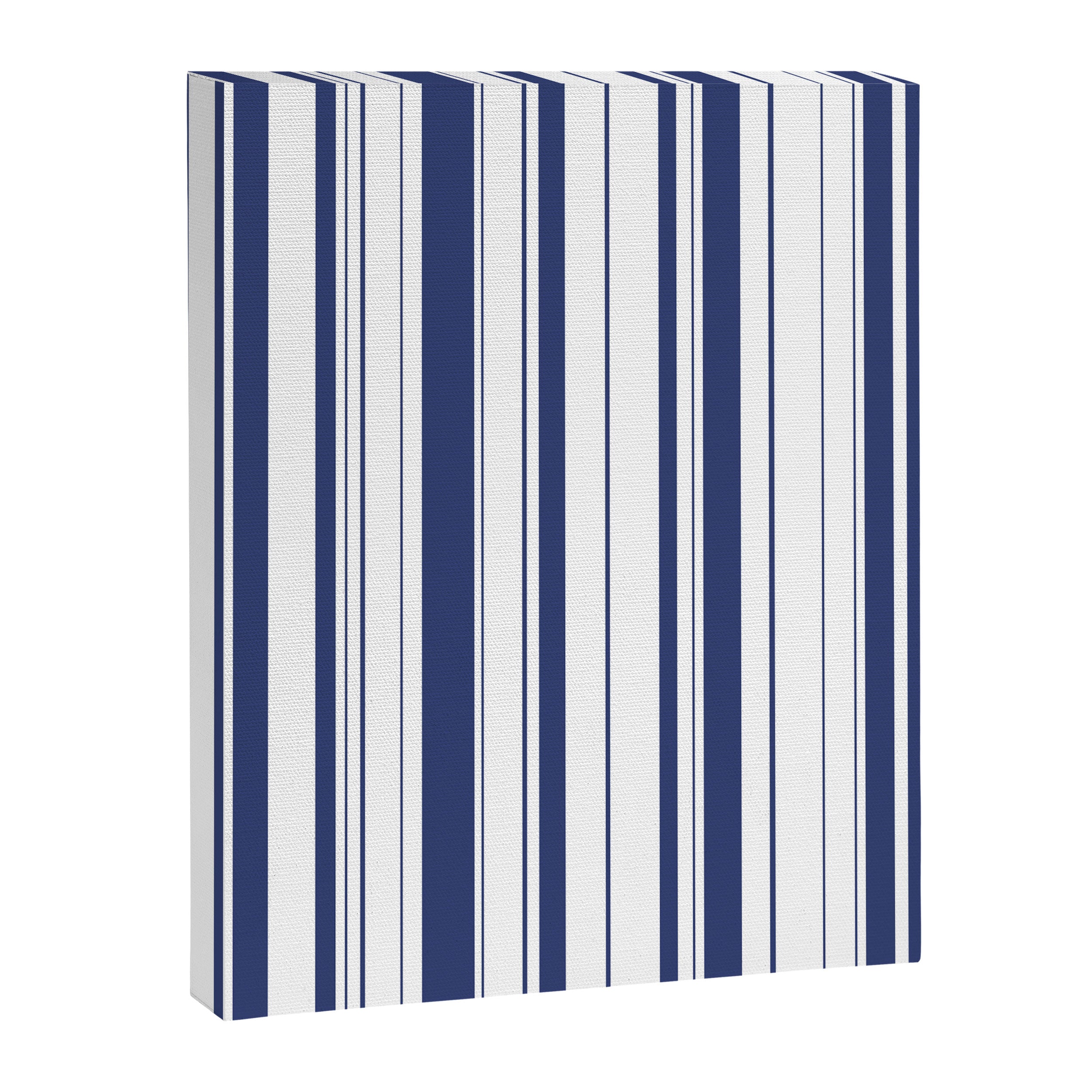 Minimalist Era - White & Indigo Blue Stripe Asymmetrical Canvas Print Gallery Image 8