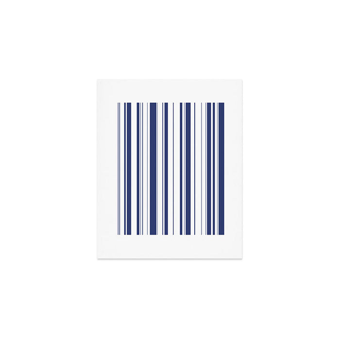 Minimalist Era - White & Indigo Blue Stripe Asymmetrical Art Print Gallery Image 1