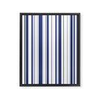 Minimalist Era - White & Indigo Blue Stripe Asymmetrical Framed Canvas Print Gallery Image 8