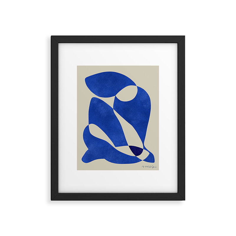 Blue Nude Geometric Modern Print Framed Art Print Gallery Image 4