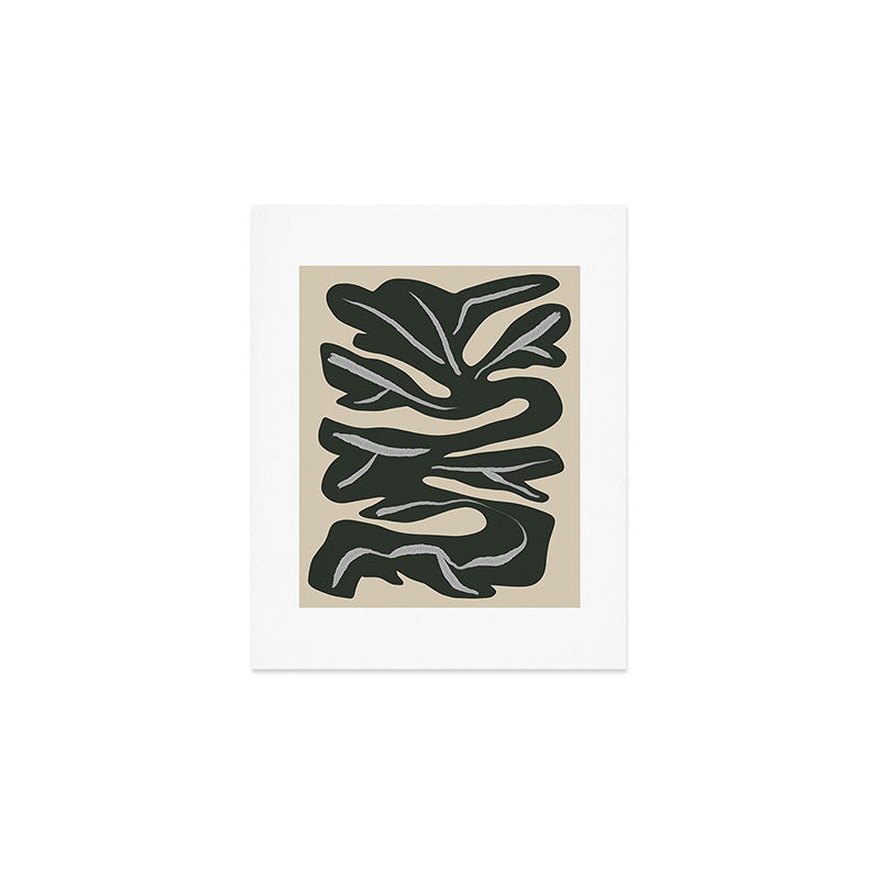 Winding Minimalism Flower Plant Monochrome Still Life Art Print Gallery Image 1