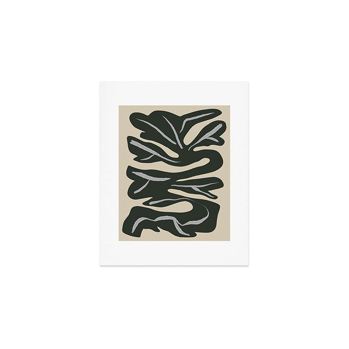 Winding Minimalism Flower Plant Monochrome Still Life Art Print Gallery Image 1