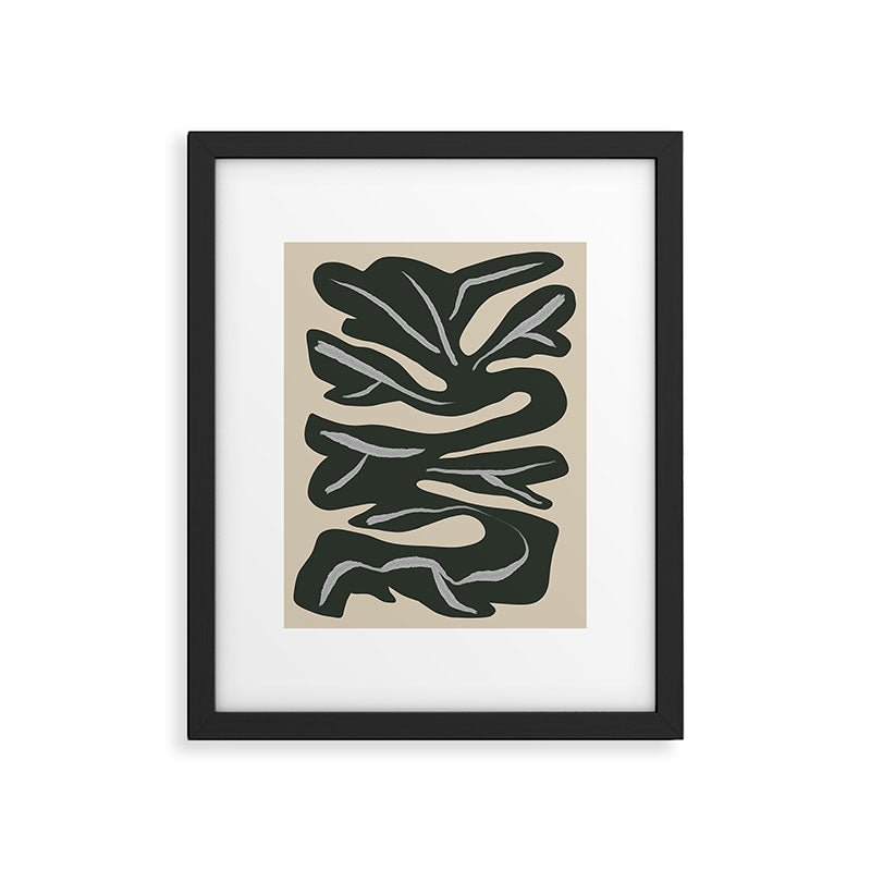 Winding Minimalism Flower Plant Monochrome Still Life Framed Art Print Gallery Image 1