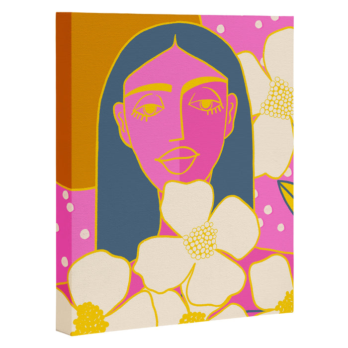 A Girl And Her Flowers Canvas Print Gallery Image 1