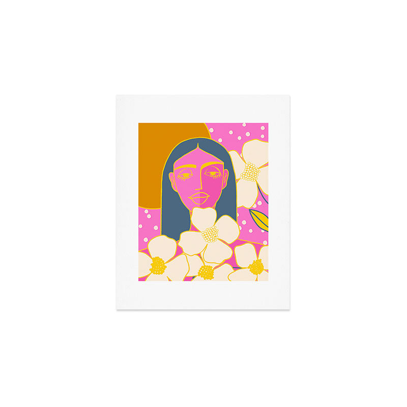 A Girl And Her Flowers Art Print Gallery Image 1