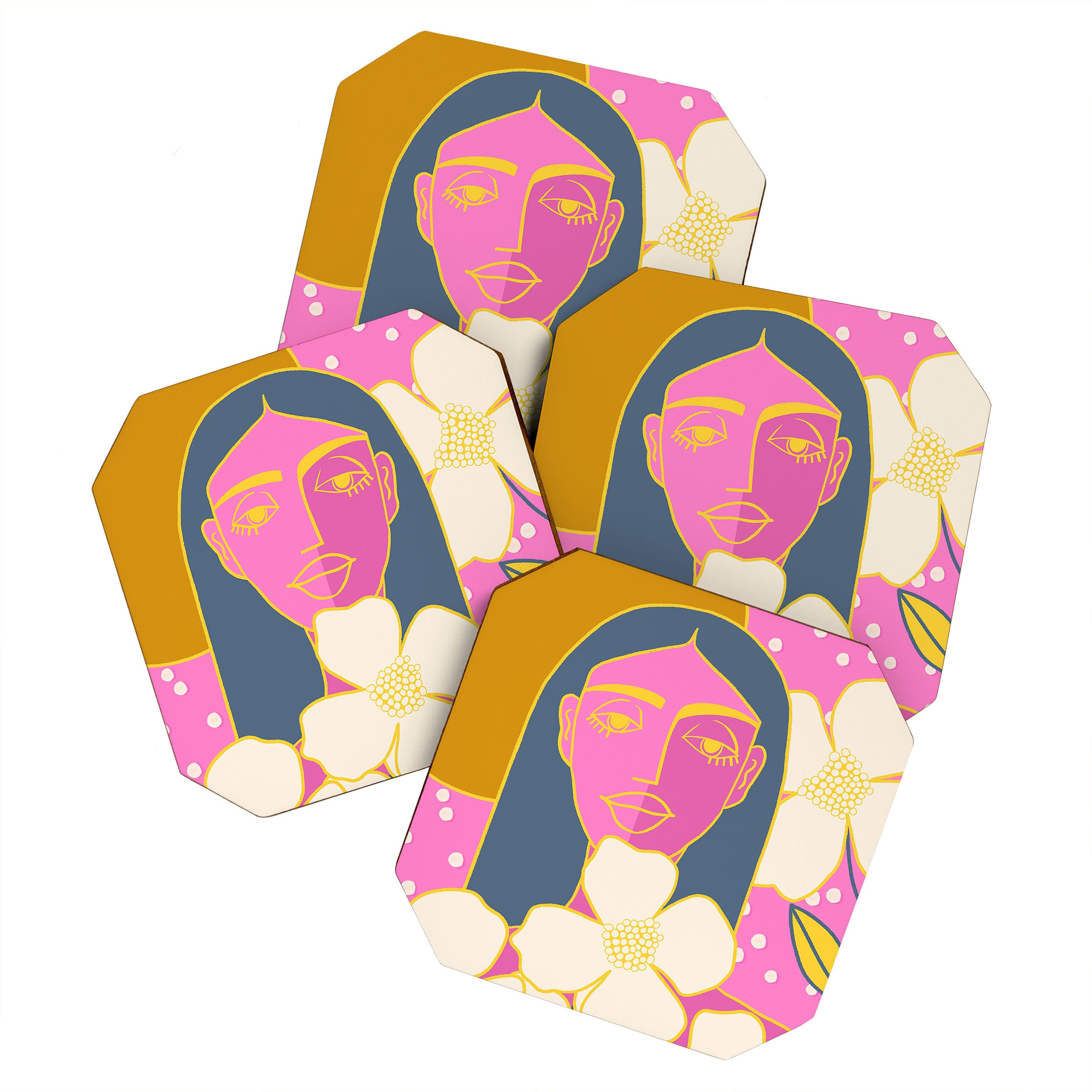 A Girl And Her Flowers Coaster Gallery Image 1