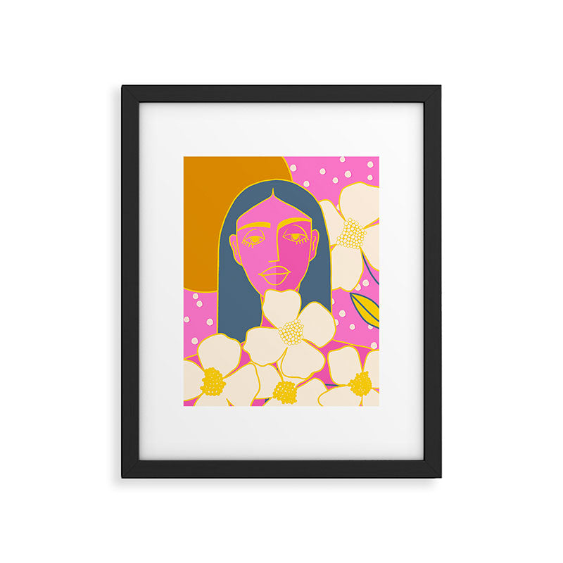 A Girl And Her Flowers Framed Art Print Gallery Image 6