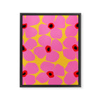 Abstract Pink Flowers With Yellow Background Framed Canvas Print Gallery Image 8