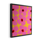 Abstract Pink Flowers With Yellow Background Framed Canvas Print Gallery Image 2