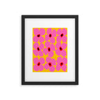 Abstract Pink Flowers With Yellow Background Framed Art Print Gallery Image 4