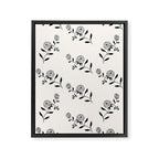 Abstract Rose Pattern - Black and Ivory Framed Canvas Print Gallery Image 8