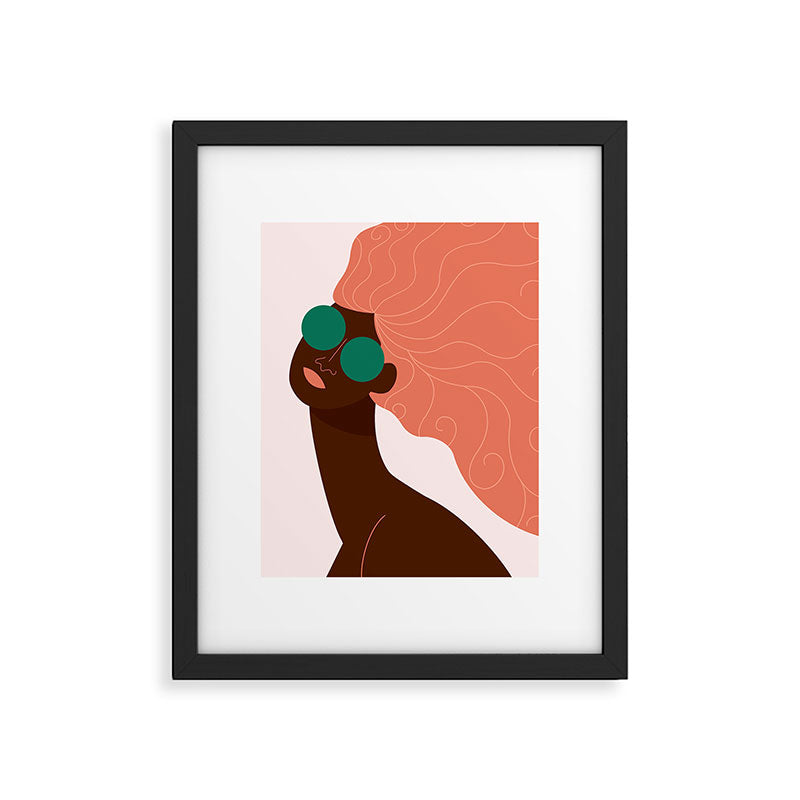 Abstract Woman, Green Sunglasses Framed Art Print Gallery Image 4