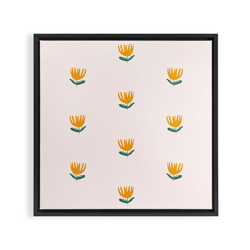 Abstract Yellow Tulip - Pink Background Framed Canvas Print Gallery Image 3