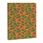 Art Nouveau Pink and Orange Tropical Flowers on Yellow Background Canvas Print Gallery Image 8