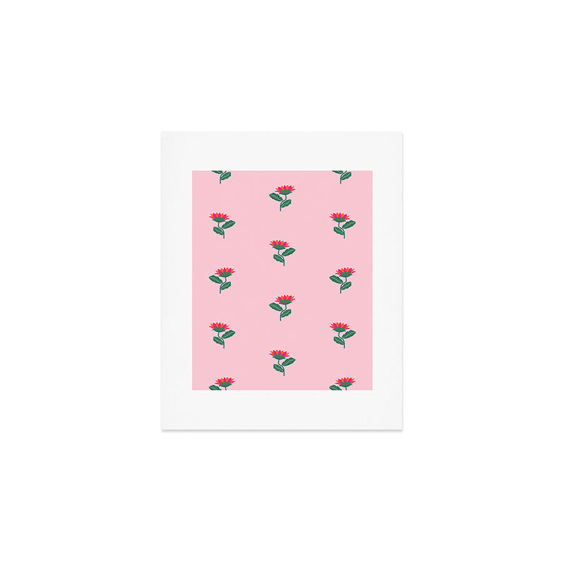 Art Nouveau Single Tropical Flower - Pattern Art Print Gallery Image 1