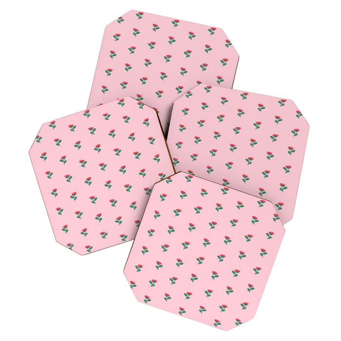 Art Nouveau Single Tropical Flower - Pattern Coaster Gallery Image 1
