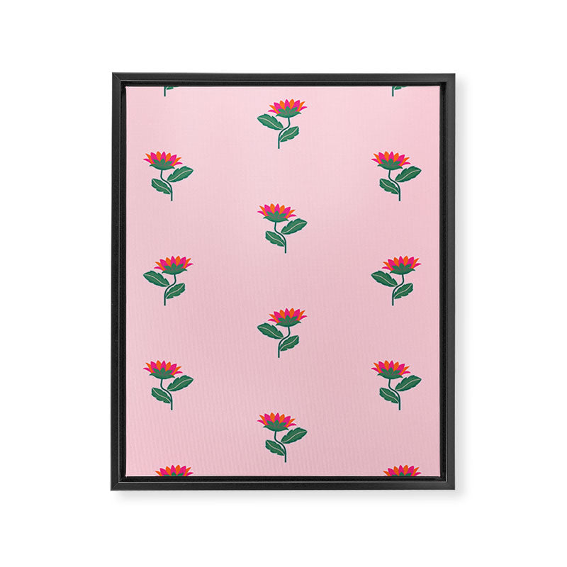 Art Nouveau Single Tropical Flower - Pattern Framed Canvas Print Gallery Image 8