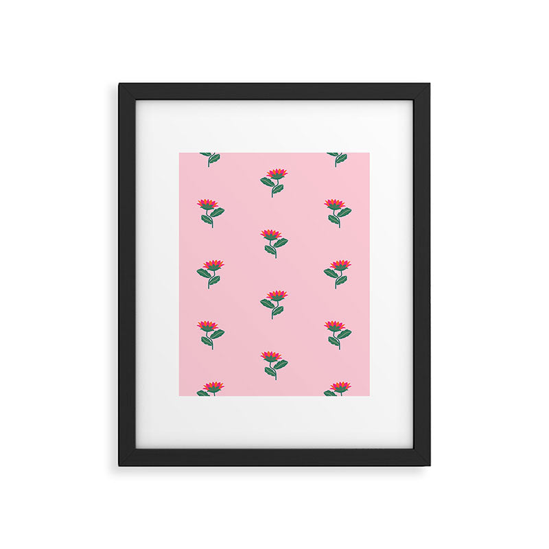 Art Nouveau Single Tropical Flower - Pattern Framed Art Print Gallery Image 6