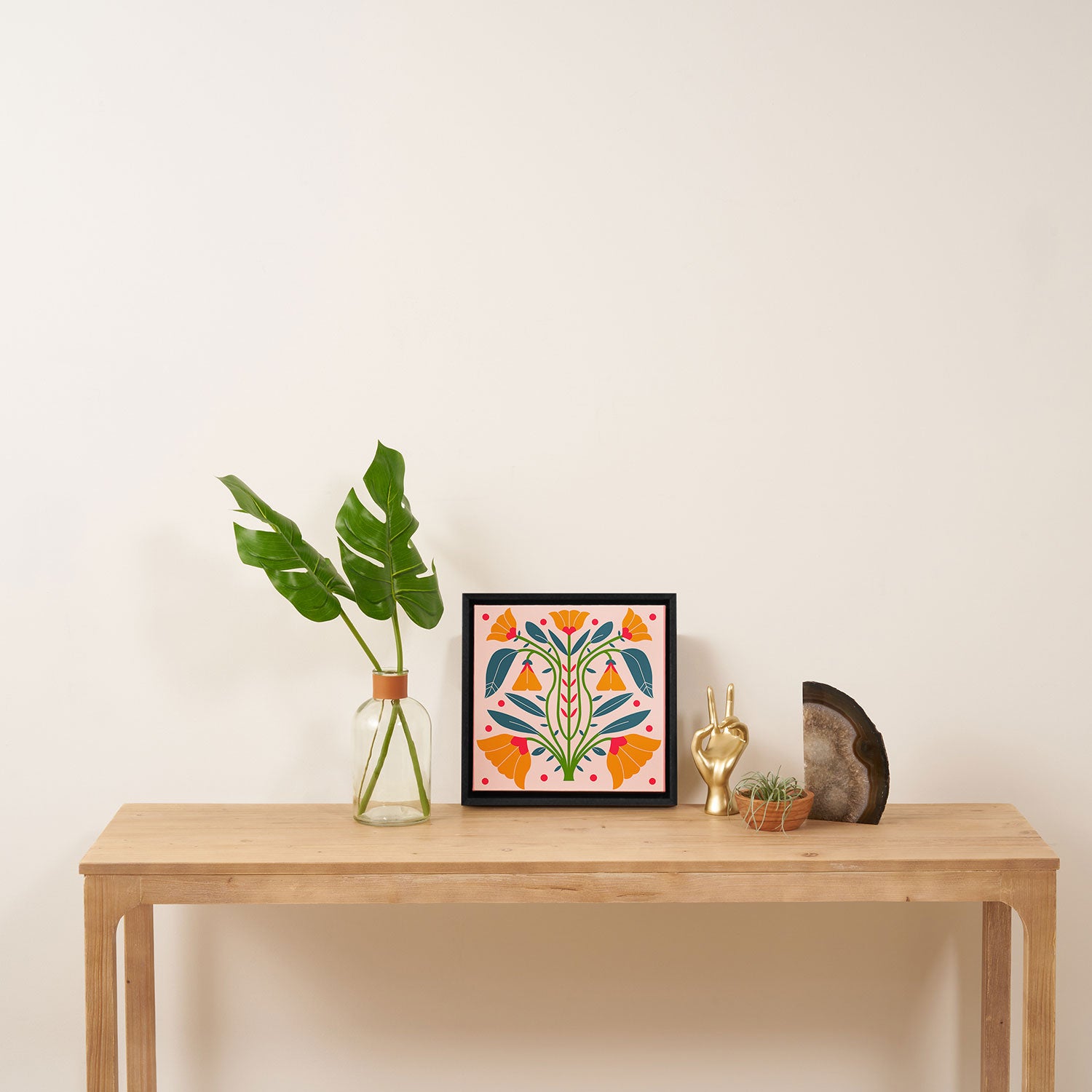 Art Nouveau Symmetric Buttercups Framed Canvas Print Gallery Image 3