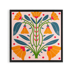 Art Nouveau Symmetric Buttercups Framed Canvas Print Gallery Image 3