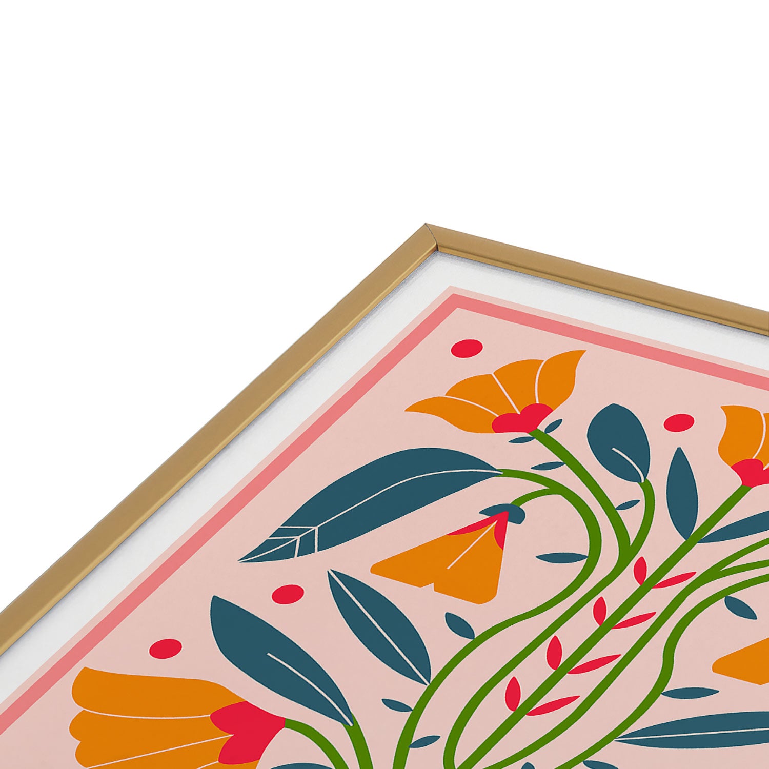 Art Nouveau Symmetric Buttercups Framed Art Print Gallery Image 2