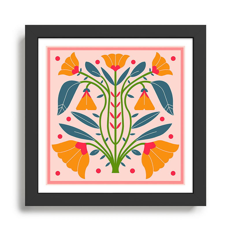 Art Nouveau Symmetric Buttercups Framed Art Print Gallery Image 1