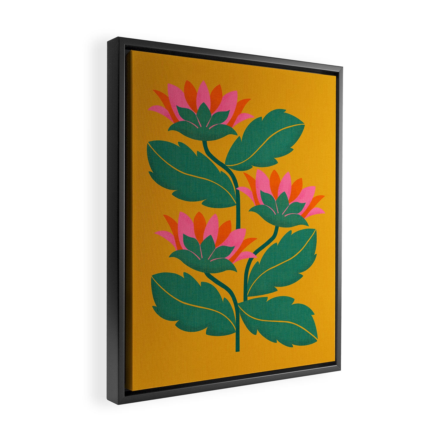 Art Nouveau - Tropical Trio  Framed Canvas Print Gallery Image 2