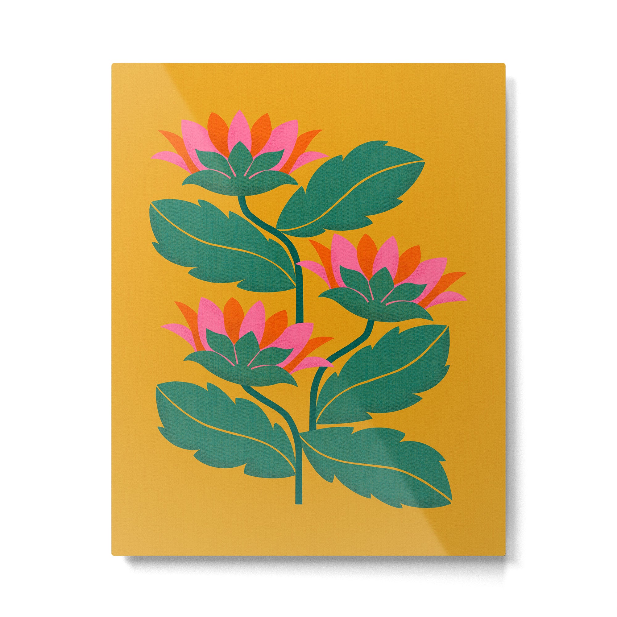 Art Nouveau - Tropical Trio  Metal Print Gallery Image 4