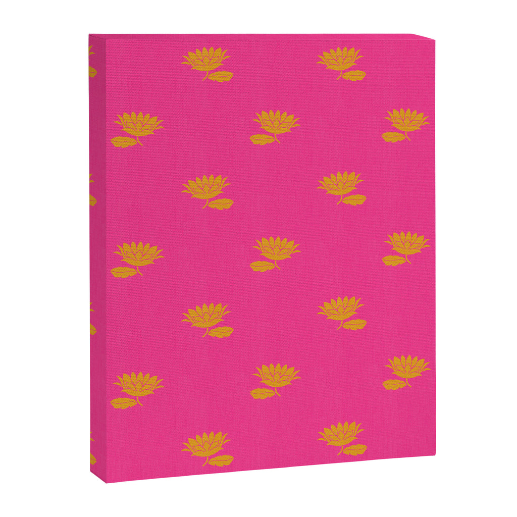 Art Nouveau Yellow Tropical Flowers - Hot Pink Pattern Canvas Print Gallery Image 8