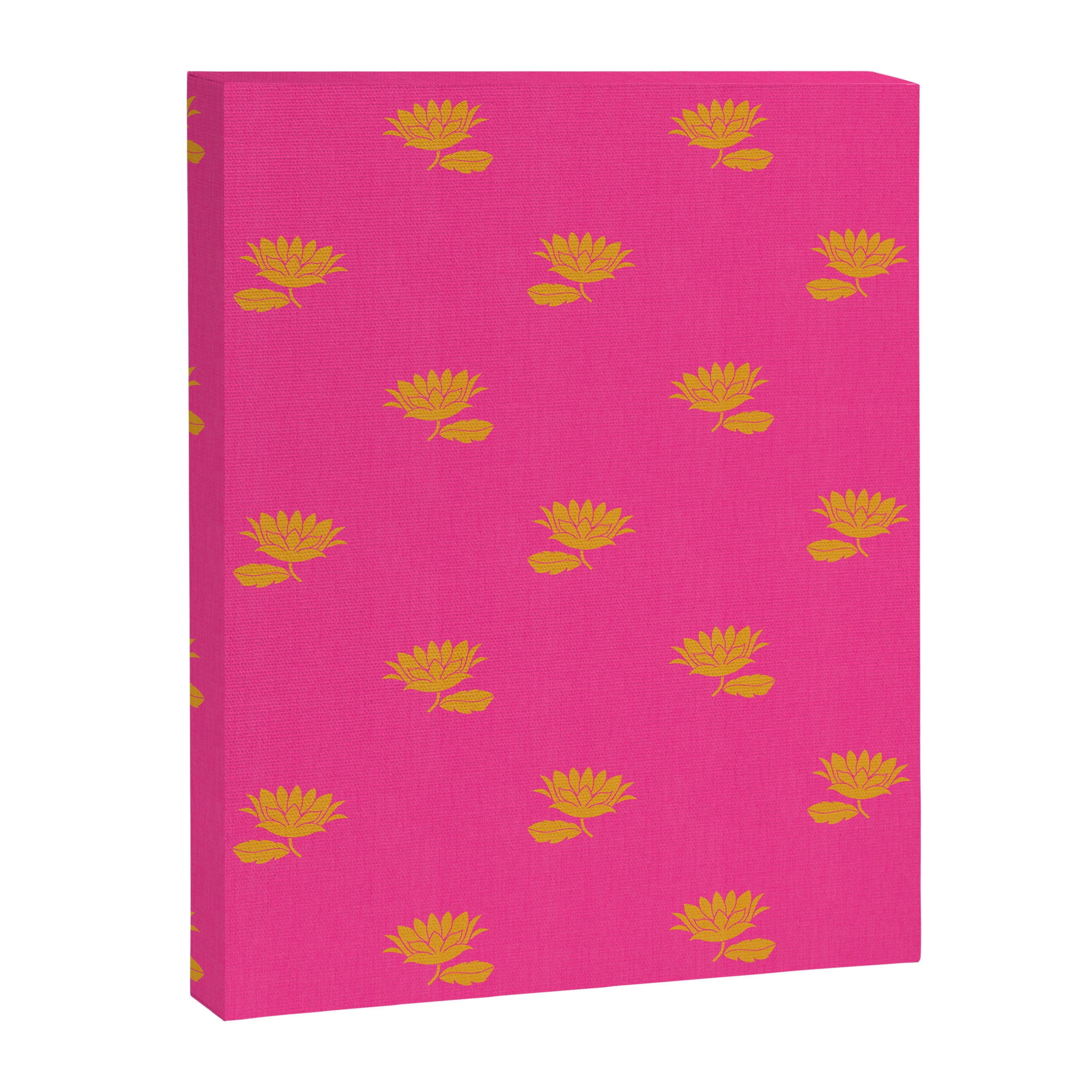 Art Nouveau Yellow Tropical Flowers - Hot Pink Pattern Canvas Print Gallery Image 8