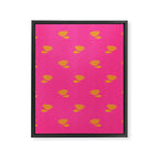 Art Nouveau Yellow Tropical Flowers - Hot Pink Pattern Framed Canvas Print Gallery Image 8