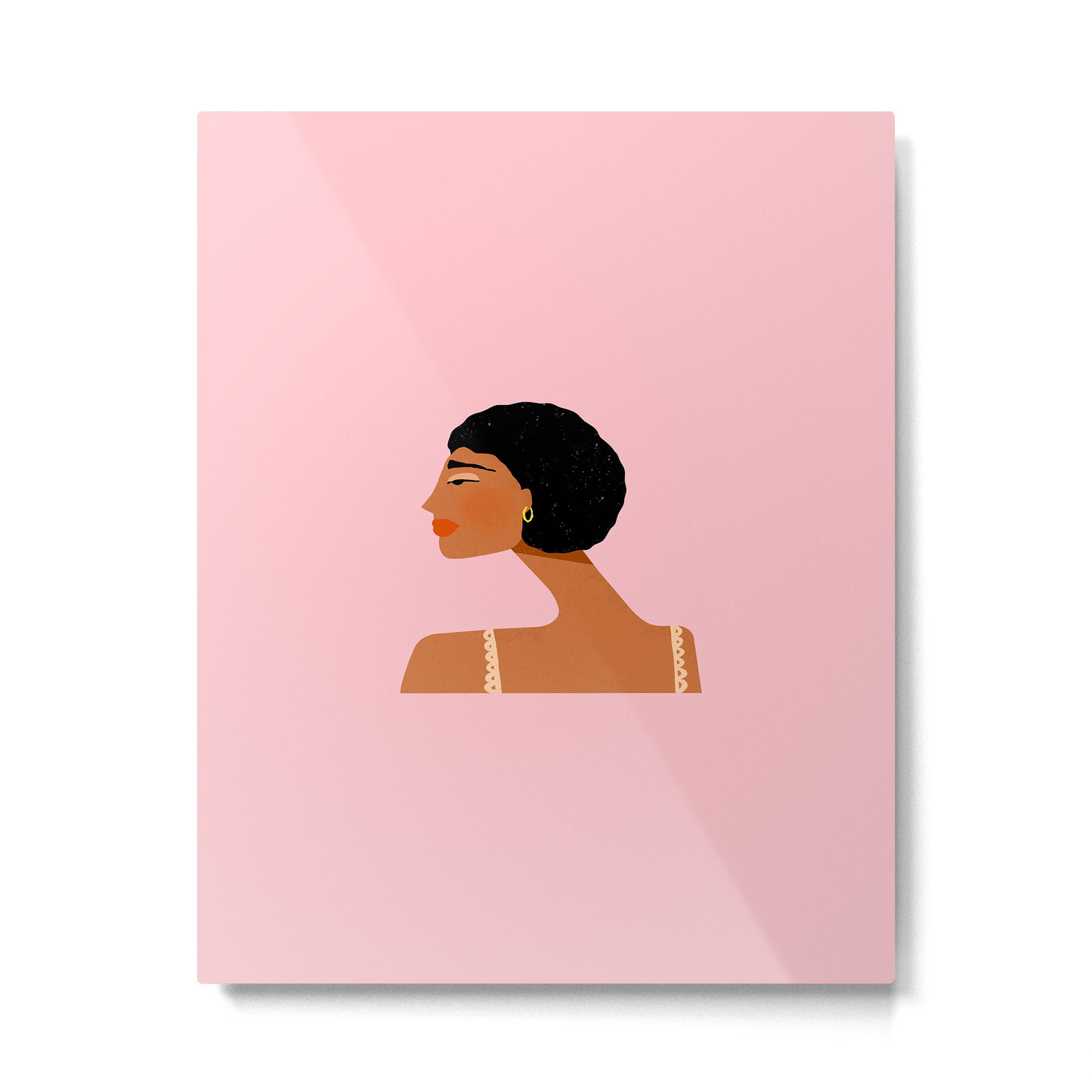 Black Woman Side Profile Metal Print Gallery Image 6